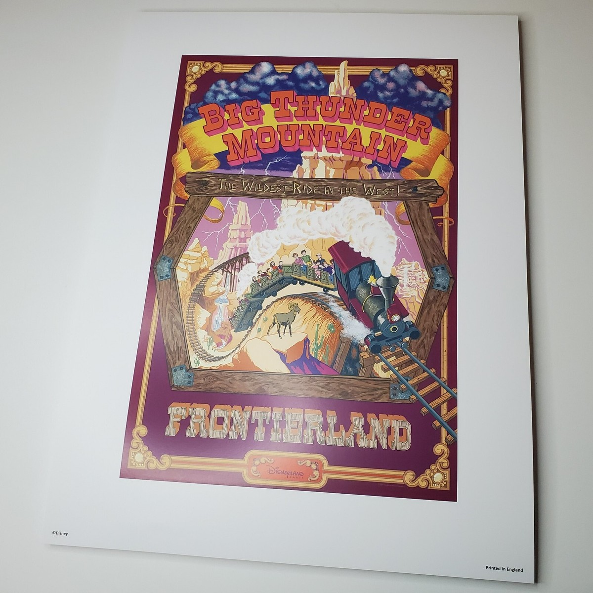 Big Thunder Mountain Poster Authentic Disney Disneyland Paris
