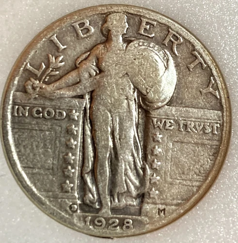 1928-D Standing Liberty Quarter 90% Silver - Encapsulated - F -VF - A-7