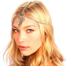 Kristin Perry Boho Leaf Chain Headpiece