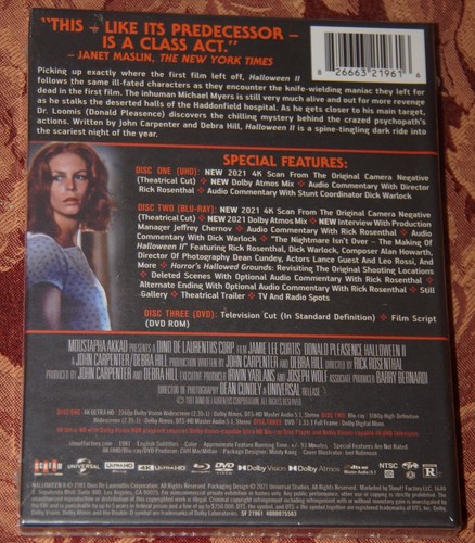 HALLOWEEN II 1981 4K UHD + USA REGION A BLU-RAY!! + HARD SLIPCOVER SENT FROM UK - Picture 2 of 6
