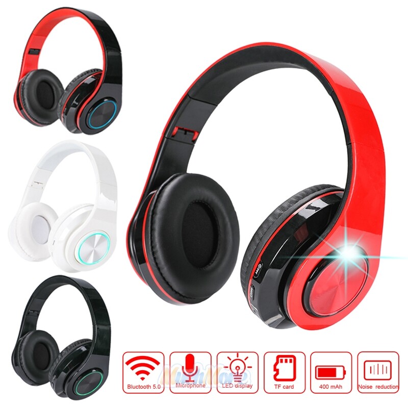 Bluetooth Noise Cancelling Headphones Over Ear Stereo Earphones Wireless Headset-image
