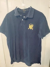 Polo Ralph Lauren Golf Shirt Embroidered Big Crest Logo Men's Size Large Custom 