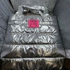 JUSTICE SILVER PUFFER TOTE BAG SPORTS CHEER SOCCER GYMNASTICS