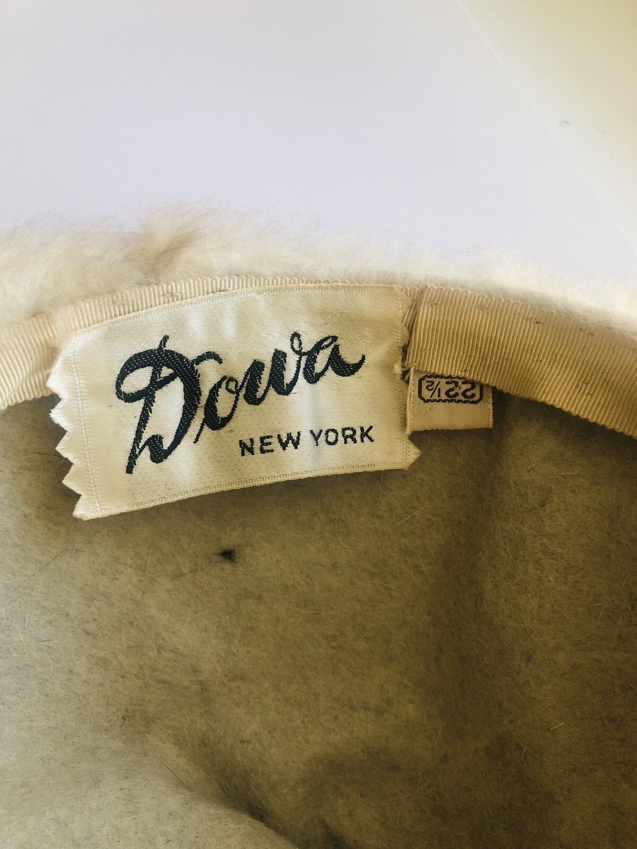Vintage 50s 60s DOWA NEW YORK BEIGE Mink Fur Hat Cap Women display picture 1