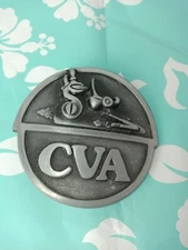 Vintage 1978  BELT BUCKLE CVA Pewter Finish Vintage Connecticut Valley Arms