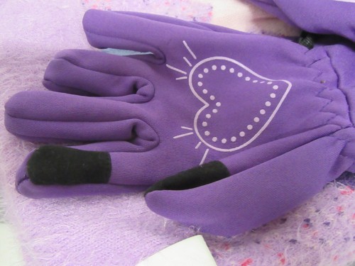 (MSRP $40) Girls's Knit Lined Beanie Hat and Glove Set Purple Size S/M - Picture 4 of 12