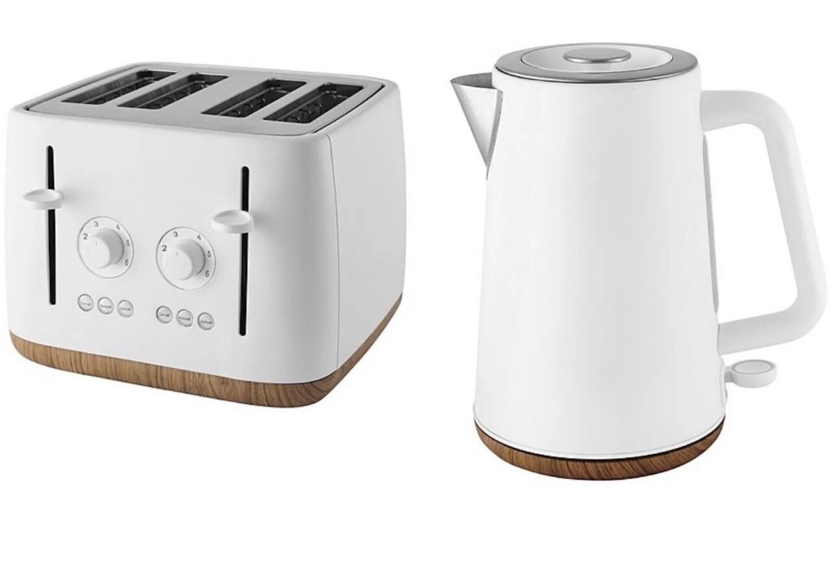 Toaster Kettle White Kettle Asda Black And Wood Kettle And Toaster