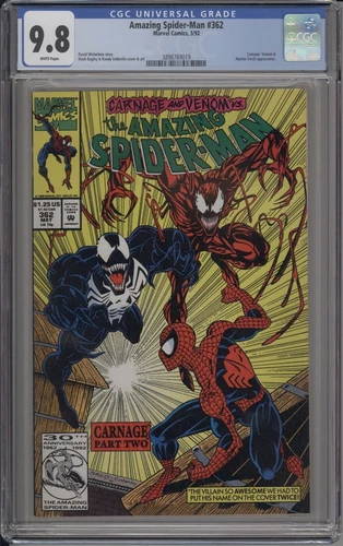 AMAZING SPIDER-MAN #362 - CGC 9.8 - CARNAGE VS VENOM - 2ND APP OF CARNAGE