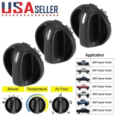 3 PCS AC Climate Control Knob Air Switch For 2000-2006 Toyota Tundra 55905-0C010
