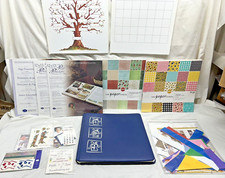 New Creative Memories blue silver embossed album, 15 sheets 30 pgs , supplies 