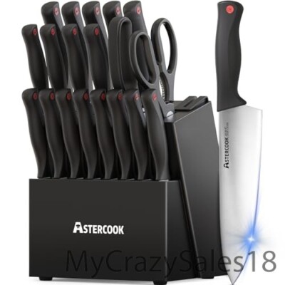 Knife Set, Astercook 21 Pieces Knife Sets for Kitchen with B