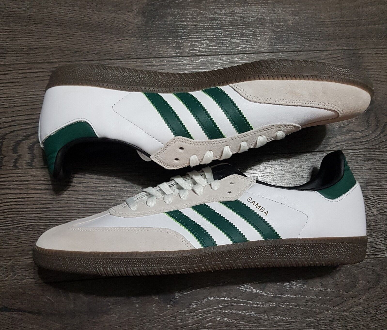 ADIDAS Originals Samba ADV Shoes Mens 14 Cloud White Collegiate Green