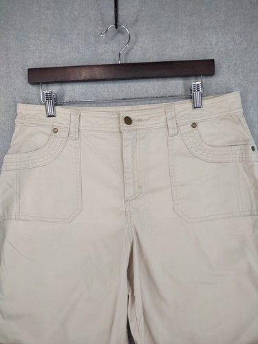 Croft & Barrow Shorts Womens 12 Beige Bermuda Classic Fit Stretch Cotton 8" - Picture 3 of 13