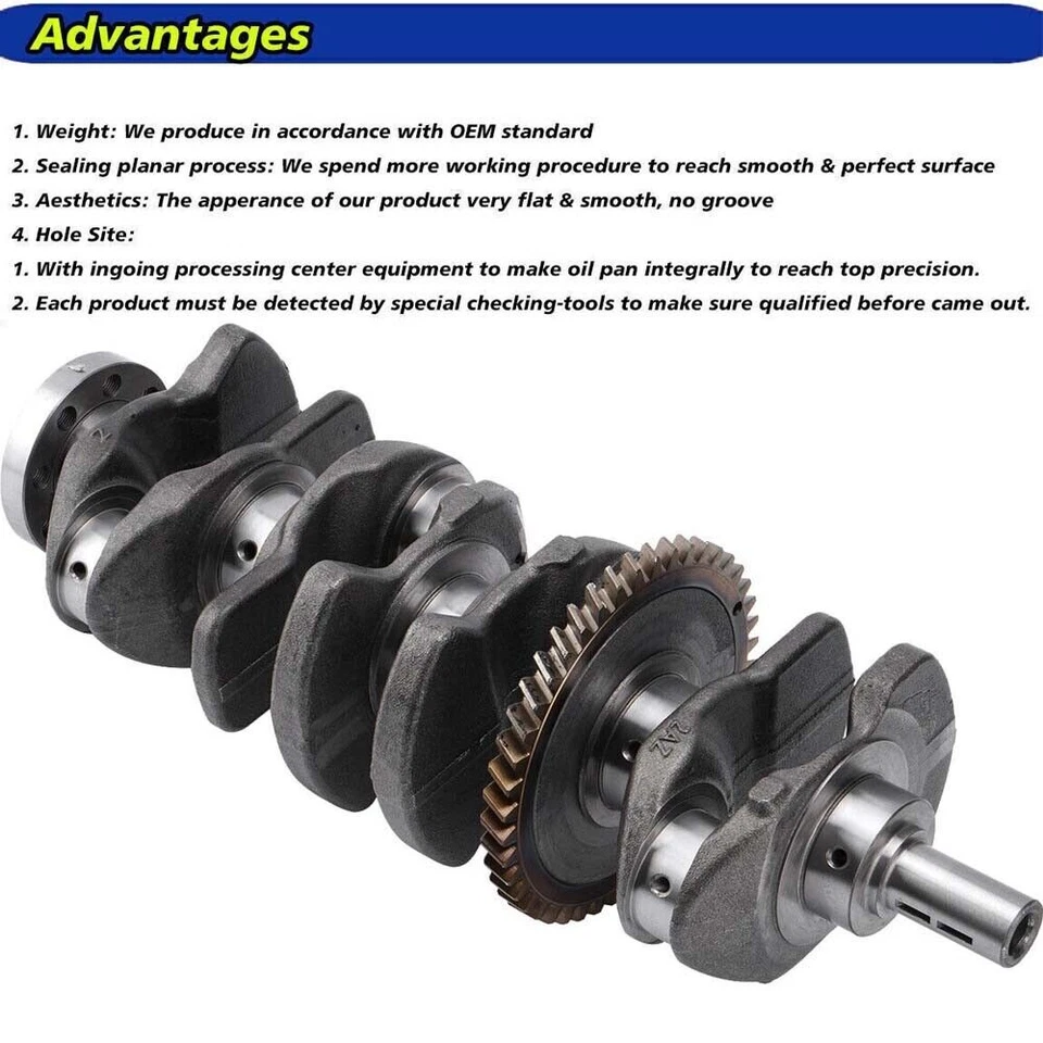 Cigüeñal 13401-28030 para 01-08 Toyota Camry Rav4 Highlander Scion tC xB 2AZ-FE Foto 4 de 4