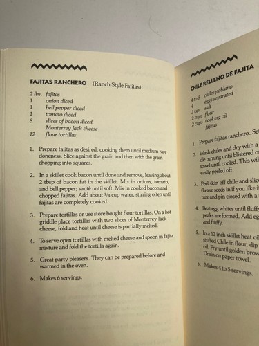 Fajita Fiesta By Rebecca Reyes Tex-Mex Fajitas Meals Desserts Mexican Food 1985 - Picture 20 of 24