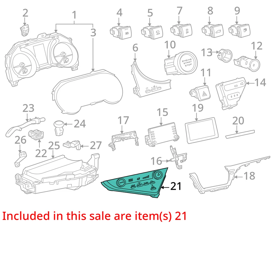 Toyota Camry 2018-2022 aire acondicionado calefacción climatización 55900-06500 BP16D Foto 3 de 4