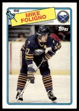 1988-89 Topps MIKE FOLIGNO #184 Buffalo Sabres