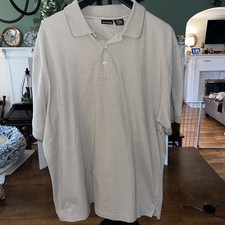 George XL Men's Button-Up Collar Short Shirt Sleeve-cotton/polyester/dk Beige