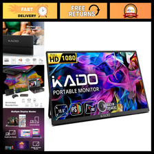15.6" FHD Portable Monitor, 1080p USB-C Gaming Display, IPS, Built-in Speakers,