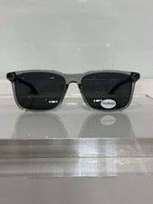 Bmw 5056 Transparent Gray Square Acetate W. Custom Gray Polarized Sunglasses
