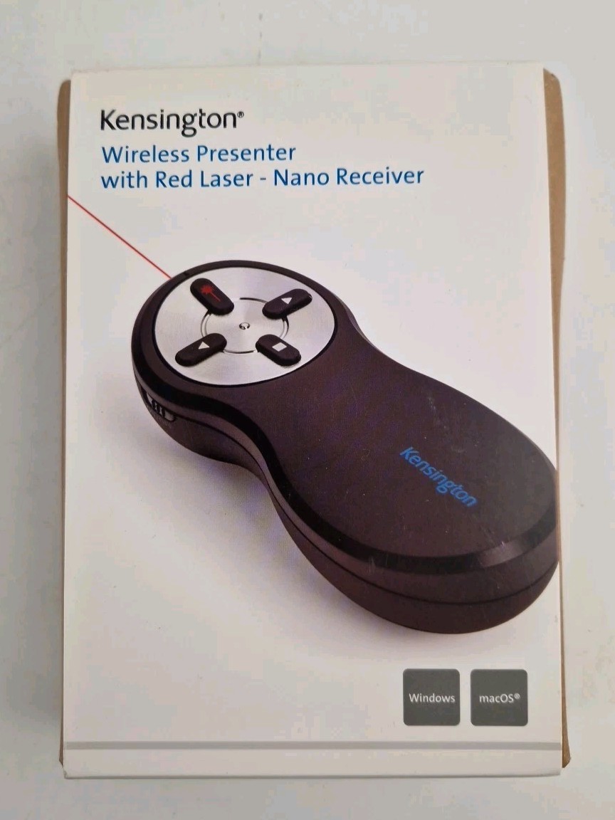 KENSINGTON Wireless Presenter Télécommande de Présentation Sans Fil 2.4GHz Noir