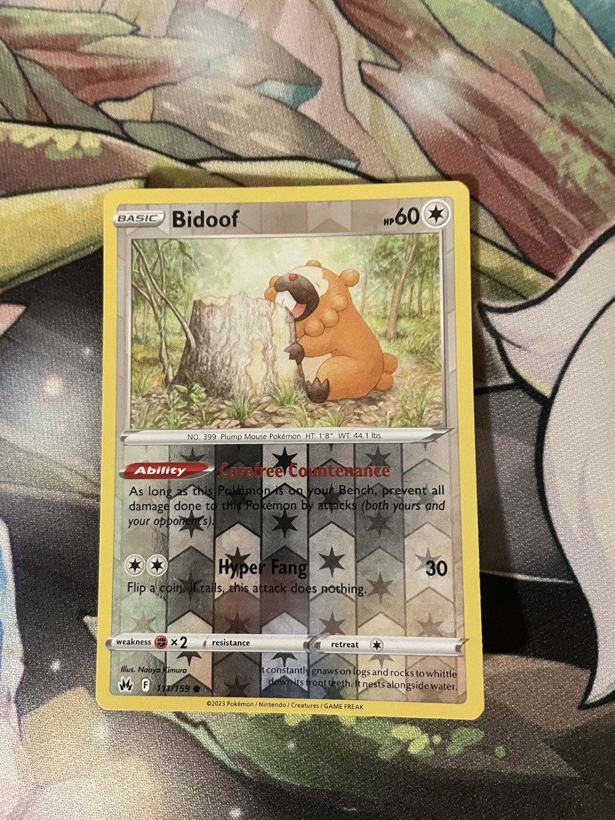 Pokemon - Bidoof - 111/159 - Reverse Holo - Crown Zenith - NM/M
