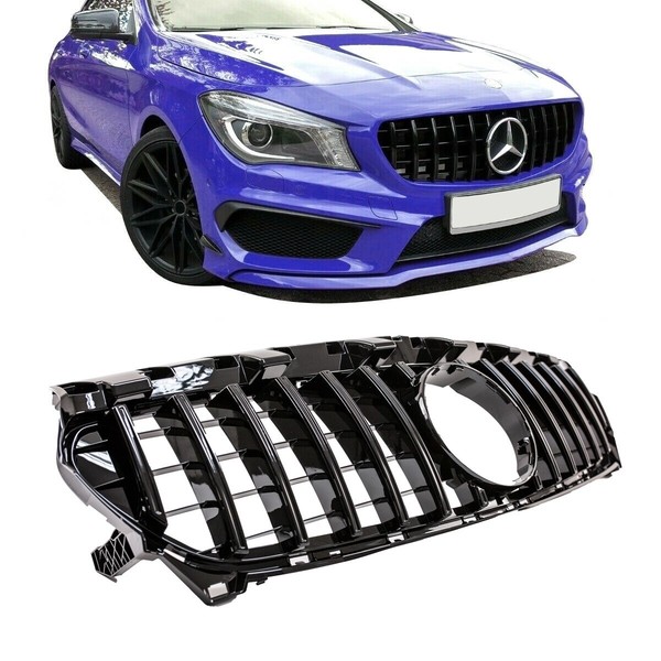 KüHlergrill Schwarz Glanz Passt An Mercedes W117 CLA 13-16 Sport-Panamericana GT-image