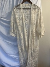 Altar d State Size M/L Boho Fairy Duster Open Kimono Ivory Lace Flowy Festival