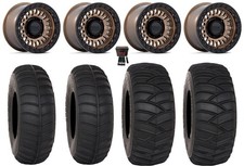 KMC Aztec Beadlock 15" Wheels Bronze +0mm 32" SS365 Tires Textron Wildcat XX