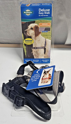 PETSAFE Deluxe Easy Walk no-pull dog harness steel/black Sz M
