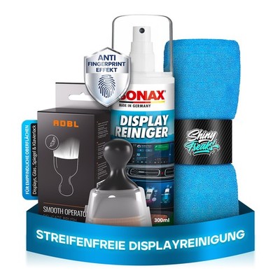 SONAX DisplayReiniger 300ml TFT LCD Display Basic Set + Pinsel + Tuch | 3-teilig