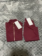 Burgundy With Gold Zipper Lululemon Set Define Jacket And Leggings Size 4