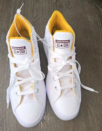 Converse Chuck Taylor All Star Ultra Mid para hombre 9,5 todo blanco y amarillo - Imagen 8 de 10