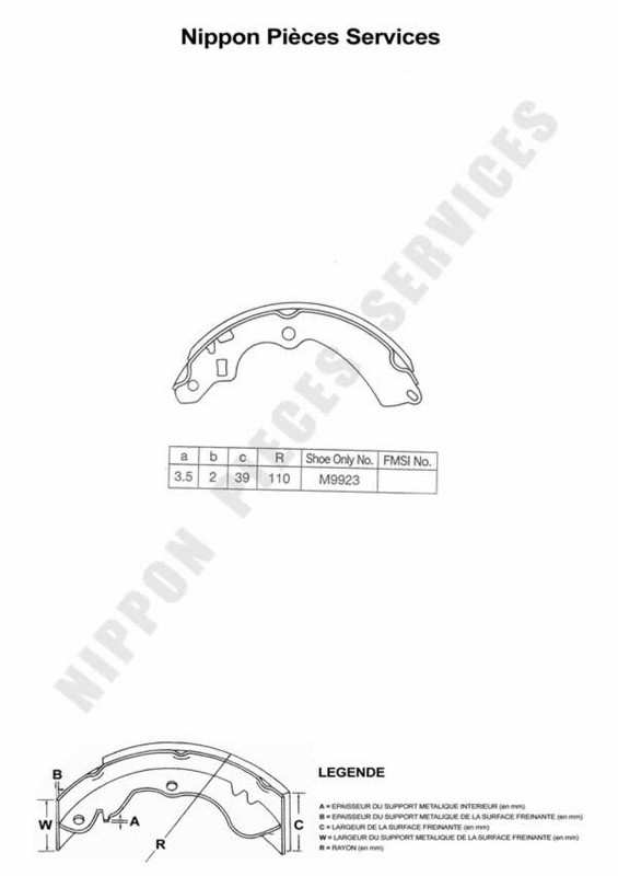 Garnitures de frein S350I09 pour Bedford utilitaire et tambour arrière 53200-80851