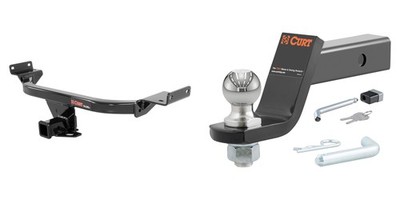 CURT Trailer Hitch Towing Kit 2in Receiver, Ball Mount, Lock, Pin & Clip - 13281