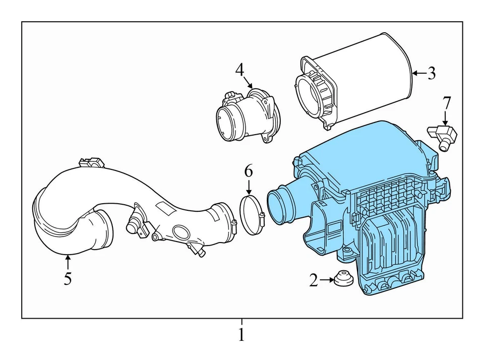 Mercedes-Benz C200 2015-2019 - caja de filtro de aire del motor/carcasa (inferior) Foto 4 de 4