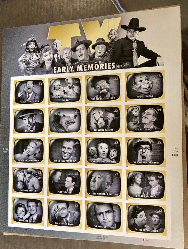 Collectable Stamps #463300 TV Early Memories Limited Ed Sheet of 20 44 cent 2008