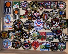vintage Ancien écusson blason Brodé ski montagnes divers France LOT de 38 patchs