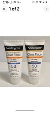 Neutrogena Clear Face Oil Free Sunscreen Broad Spectrum SPF 50 3 oz Lot of 2