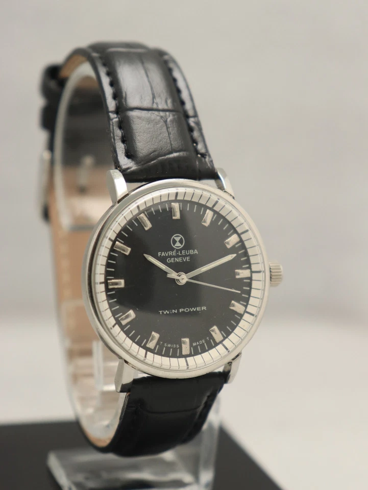 Vintage Favre Leuba Twin Power Manual Winding Swiss Made Men's Watch. - Image 2 of 4