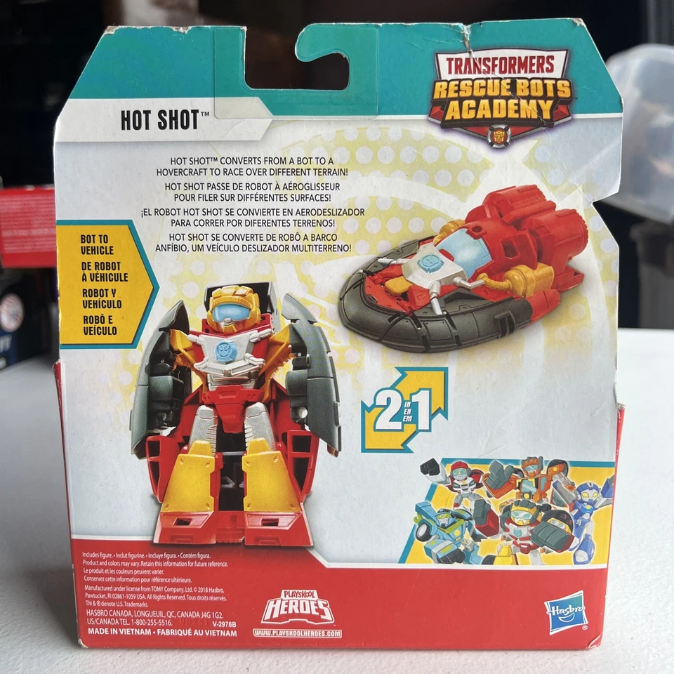 TRANSFORMERS Playskool BOTS DE RESGATE ACADEMIA Hovercraft HOT SHOT Bot de Barco de Bombeiros - Imagem 2 de 2