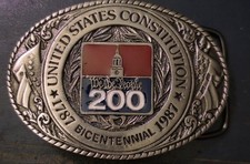 United States Constitution Bicentennial 200 Years Belt Buckle 5440