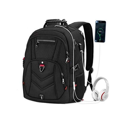17.3 Inch Black Laptop Backpack for Men Business Travel-image