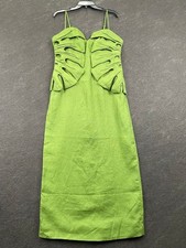 FARM RIO Monstera Leaf Sleeveless Maxi Dress Women's Size M Green