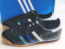 ADIDAS *ROM* (EF5733) BLACK BLUE MENS LEATHER TRAINERS UK 9 EU 43 1/3