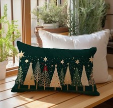Pillow Cover CHRISTMAS TREES Holiday 12 x 20