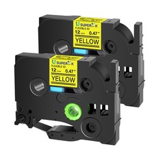 2PK Compatible with Brother PT-1160 TZ TZe-FX631 Yellow Flexible Label Tape 12mm