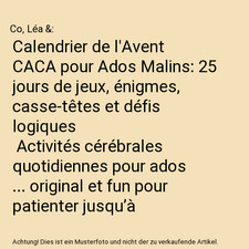Calendrier de l'Avent CACA pour Ados Malins: 25 jours de jeux, énigmes, casse-t