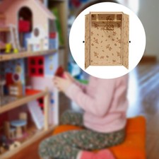 1:12 Scale Dollhouse Wardrobe with 3 Clothes Hanger Doll Accessories Decoration