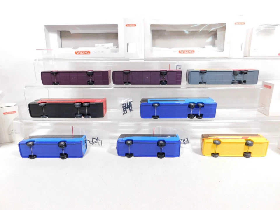 8x wiking H0 1:87 Bus MB: O 404 Rh+ O 404 DD + Rhd S.G Mint + Box #DG85-1 - Immagine 3 di 4